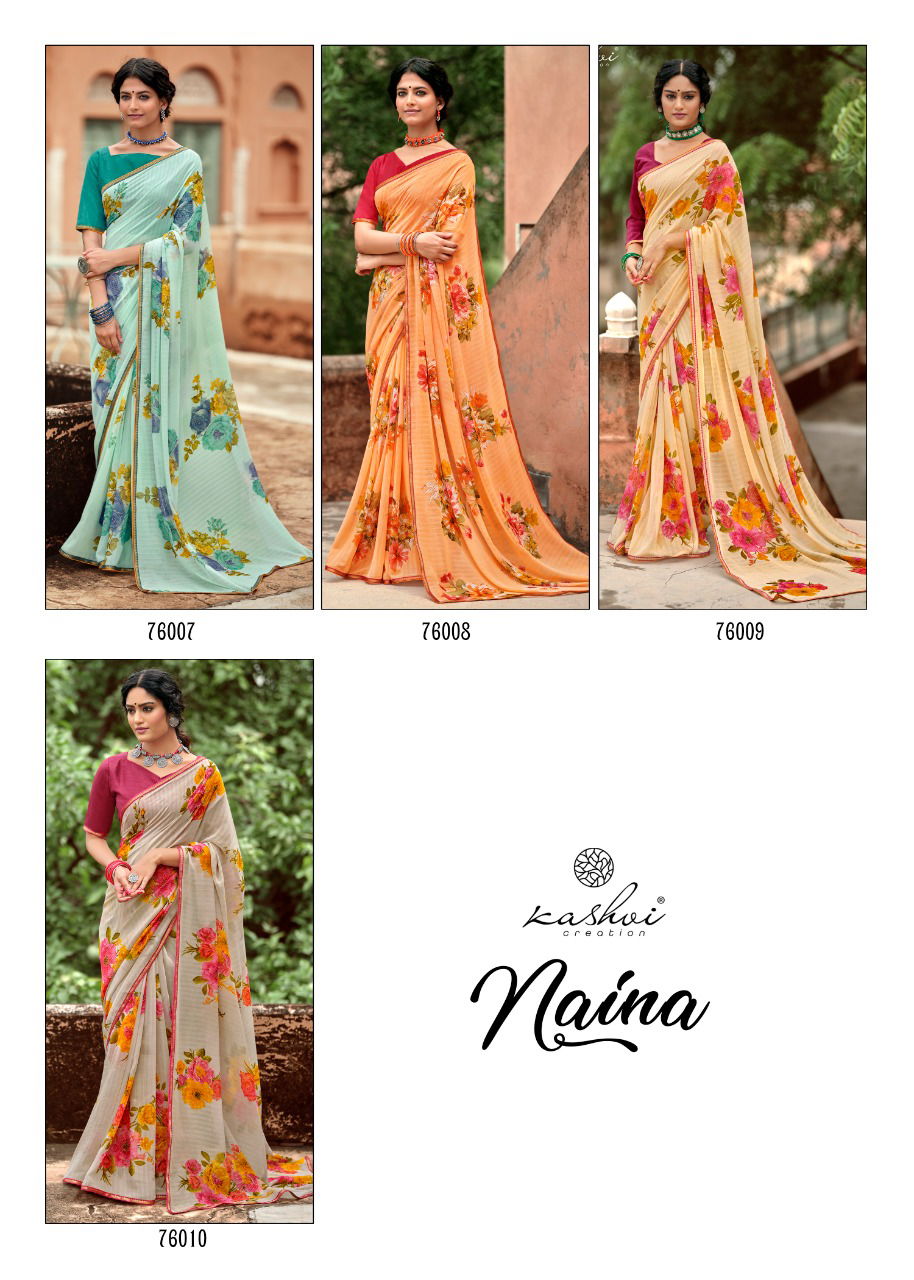 Kashvi Naina Casual Wear Georgette Designer Fancy Saree Collection